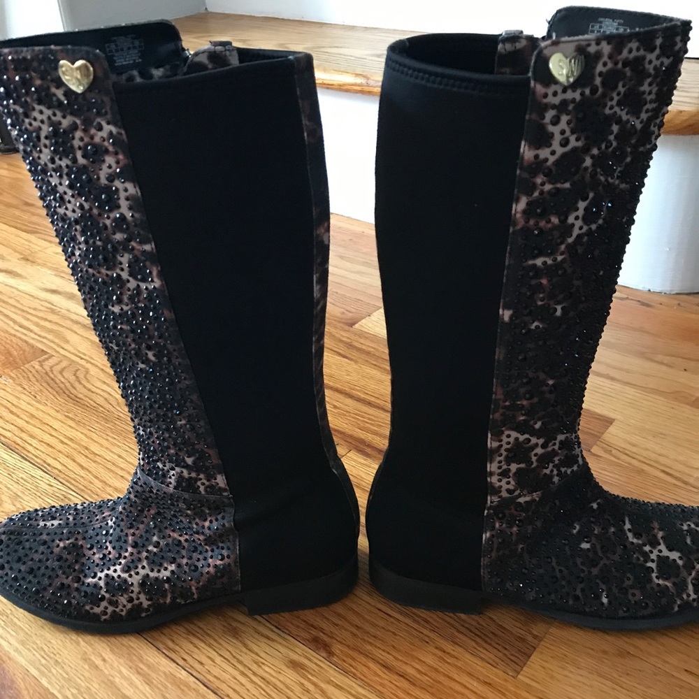 Stuart Weitzman "Crystal Fifty Cheetah" boots
